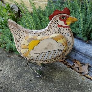 Chicken sculpture, folk art, one of a kind